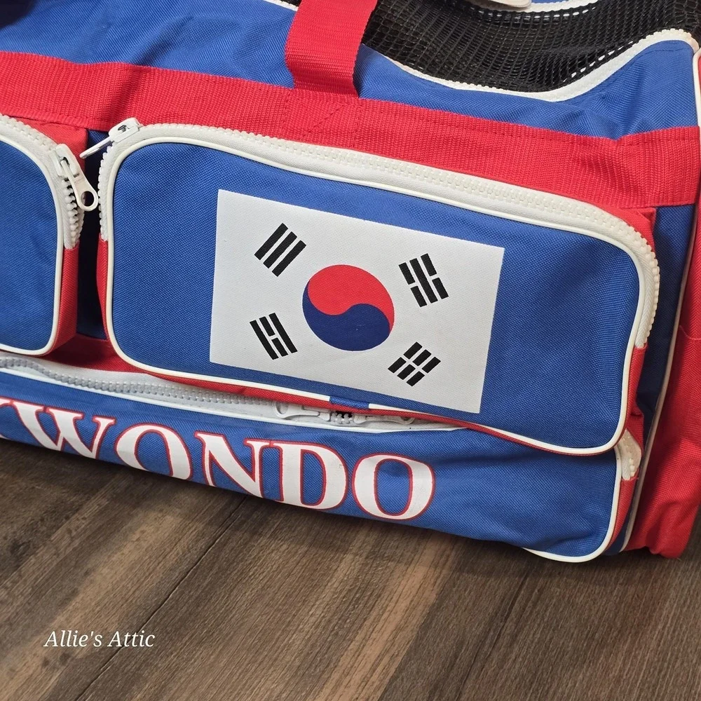 Taekwondo Black Belt Academy Duffle ATA Sparring Gear Bag Martial Arts 26x13